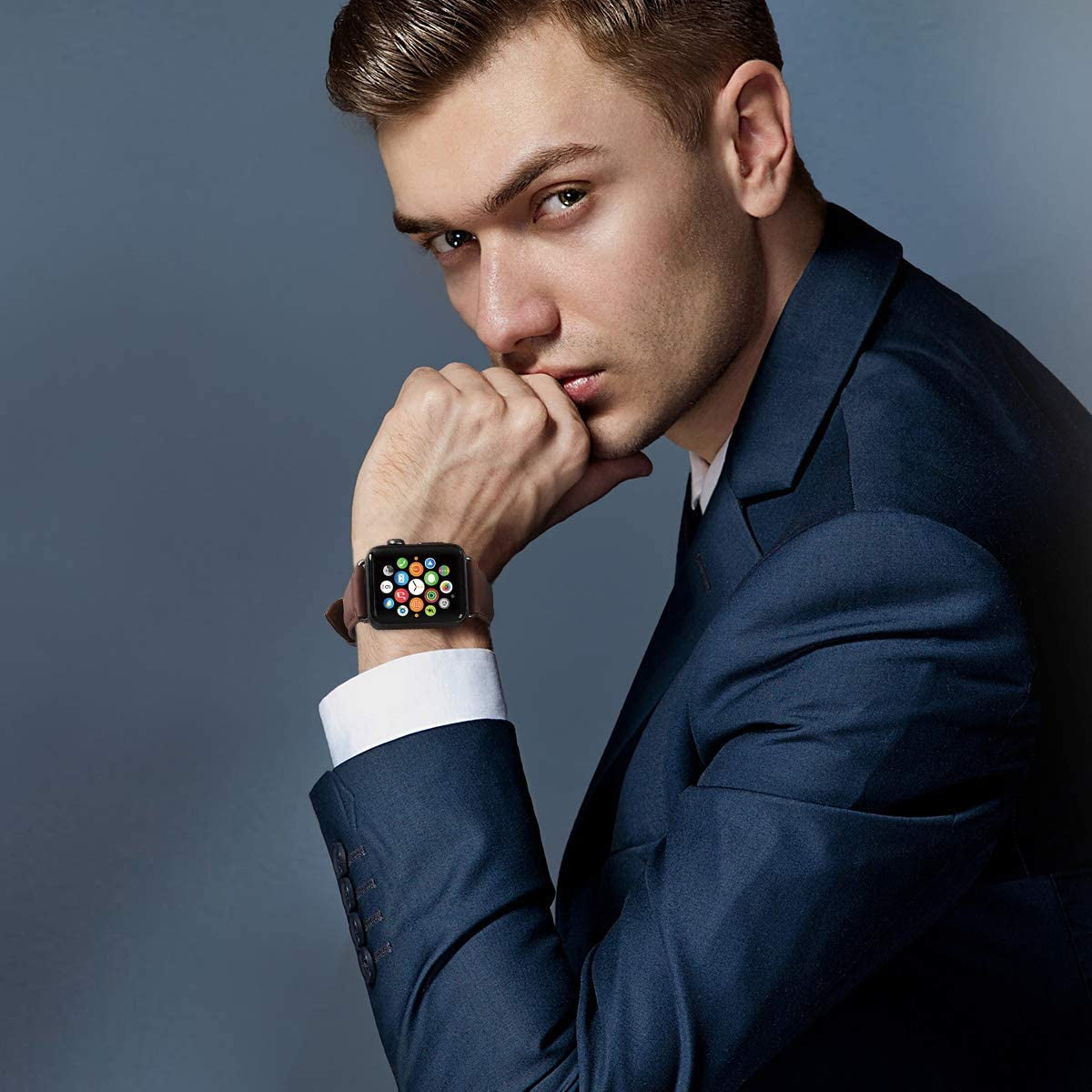 HUAFIY Compatible for Apple Watch Bands 42Mm 44Mm45Mm 49Mm 38Mm 40Mm41Mm, Genuine Leather Band Strap for Iwatch Series 8,7,6,5,4,3,2,1, Ultra Sport SE  huahuei   