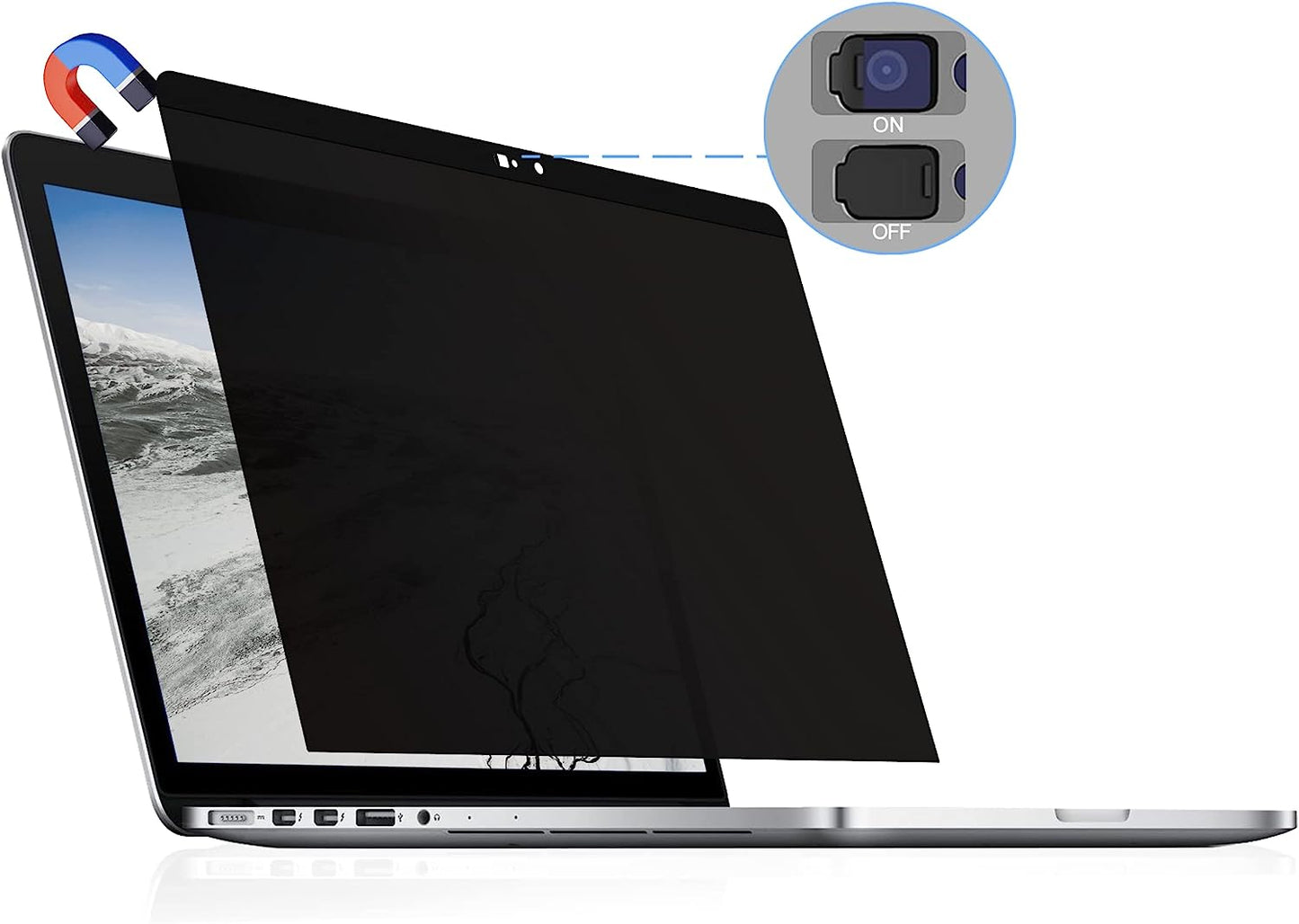 Ultra Thin Metal Magnet Web Camera Cover Silde for Macbook Pro Laptops Smartphone Mac PC Tablets, Adhesive Tabs Fix Bottom of Magnetic Privacy Screen  Mamol MacBook Pro 13 Inch (2016-2022,M1-M2)  