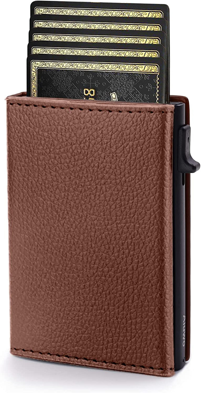 Aiuwo Wallet for Men Slim Wallet RFID Blocking Money Clip Wallets for Men,Minimalist Wallet for Men with Money Pocket  AIUWO C-Lichee Brown  