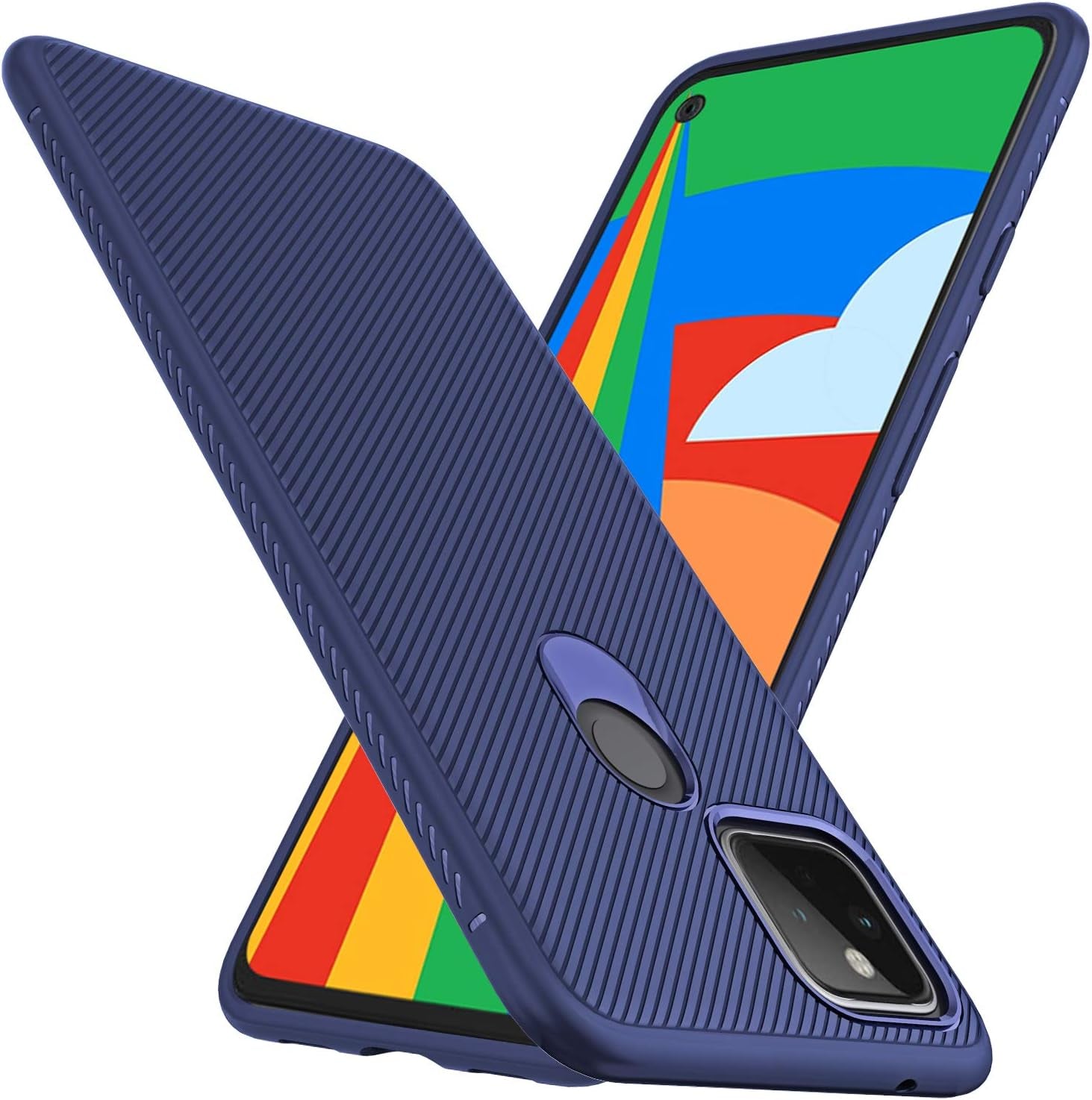 Lokyoo for Google Pixel 4A 5G Case (NOT for the 4G Version),Designed Carbon Fiber Scratch Resistant and anti Slip Grippy Soft TPU Case for Google Pixel 4A 5G-Blue  Lokyoo   
