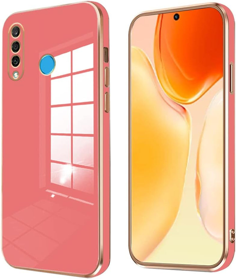 Wousunly Compatible with Huawei P30 Lite Case Silicone Pink, Plating Huawei P30 Lite Phone Case Shockproof Thin and Soft Cover (Green)  Wousunly Red  