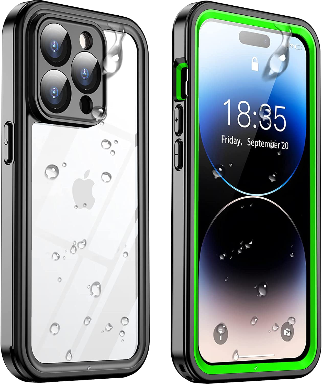 Temdan [Real 360 for Iphone 13 Case Waterproof, Built-In 9H Tempered Glass Camera Lens & Screen Protection [12FT Military Dropproof][Full-Body Shockproof][Dustproof][Ip68 Underwater]-6.1 Inch Black  Temdan   