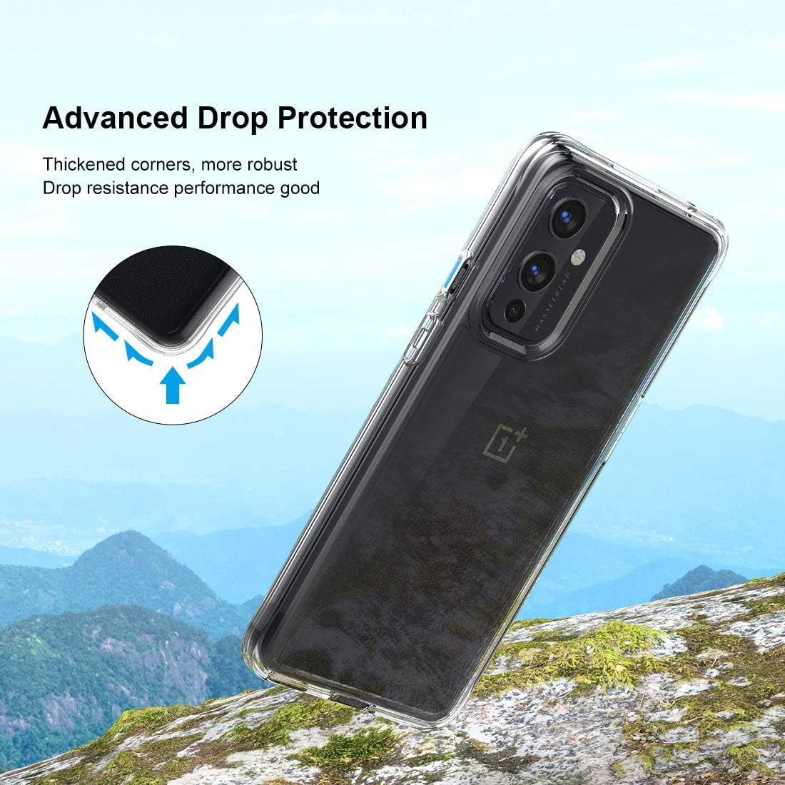 Clear Protective Case for Oneplus 9 Case Shockproof [Hard PC Back+Soft TPU Bumper] [Anti-Yellowing] [Support Wireless Charging] Protective Phone Case Cover for Oneplus 9, Transparent Clear  Eastcoo   