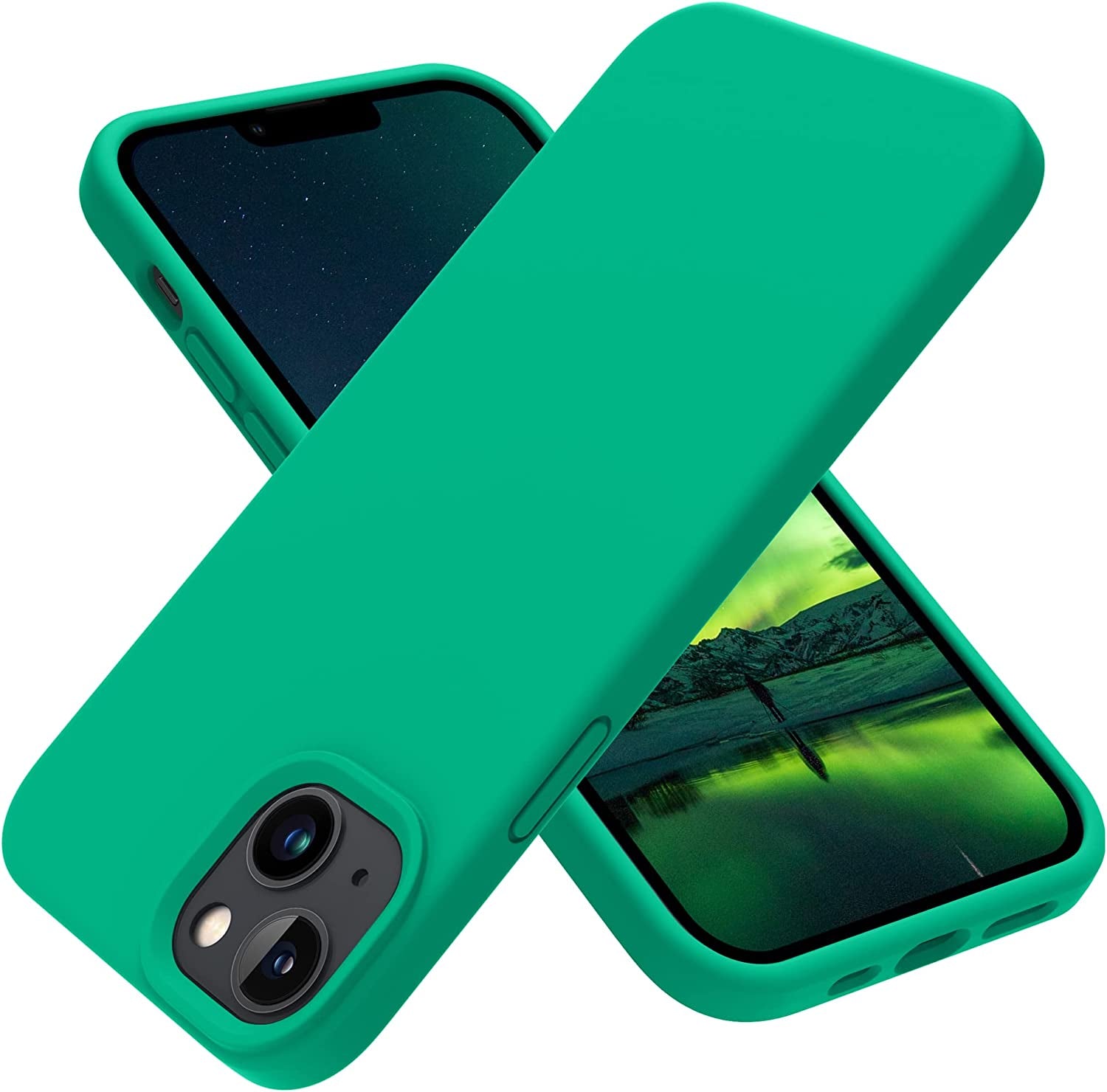 OTOFLY Designed for Iphone 14 Case, Silicone Shockproof Slim Thin Phone Case for Iphone 14 6.1 Inch (Emerald Green)  OTOFLY Direct Emerald Green  