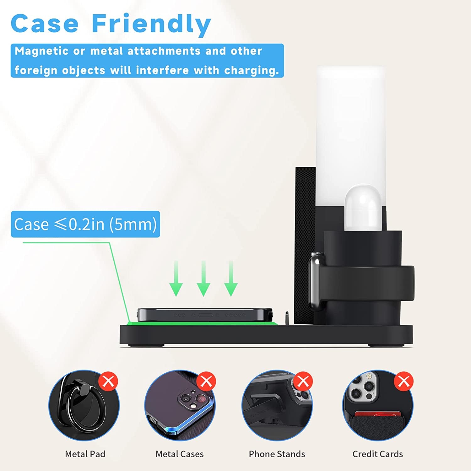 Wireless Charger,3 in 1 Fast Charging Station with Digital Alarm Clock and Night Light,Compatible for Iphone 14/14 Pro/13/13 Pro/12/12Pro Max/11 Series/Xs Mas/Xr/Xs/8/8 Plus/Iwatch/Airpods/Samsung  LAVONE   