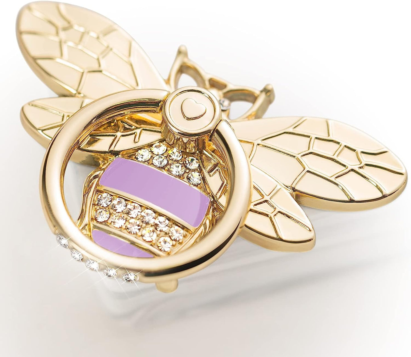 Phone Ring Holder with Crystal, Allengel Bee Phone Ring Grip Finger Kickstand, Gold Black  Allengel gold white green  