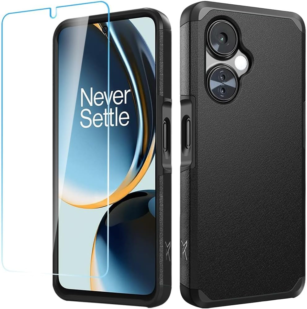 Hrwireless Compatible for Oneplus Nord N30 5G Case Cover with [HD Tempered Glass] Strong Heavy Duty [Shockproof] [Magnetic Mount Friendly] Minimalistic Original Design for Protection  HRWireless   