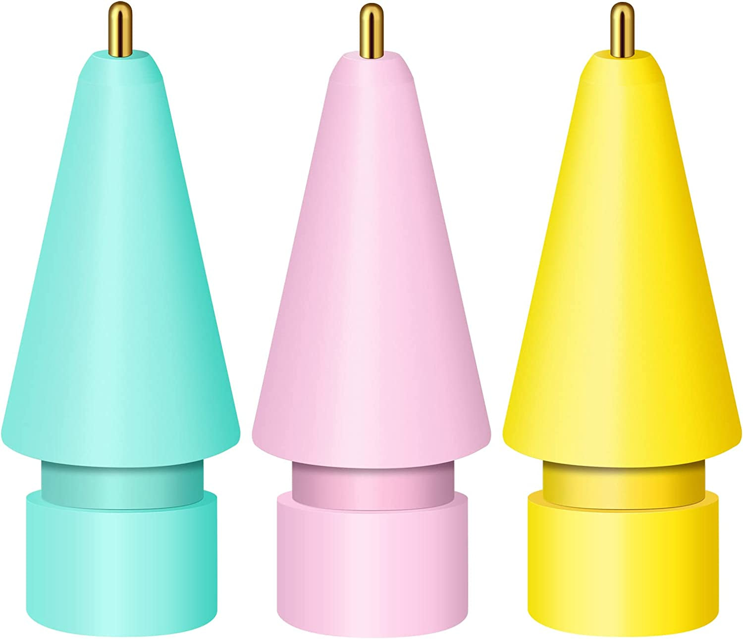 MEKO 2 Pack Upgraded 0.72Mm Fine Ponit Precise Replacement Tips for Apple Pencil 1St/2Nd Generation & Logitech Crayon, Wear-Resisting Pen Nibs for Ipad Pro/Air/Mini Pencil - Black/White  MEKO Green/Pink/Yellow  