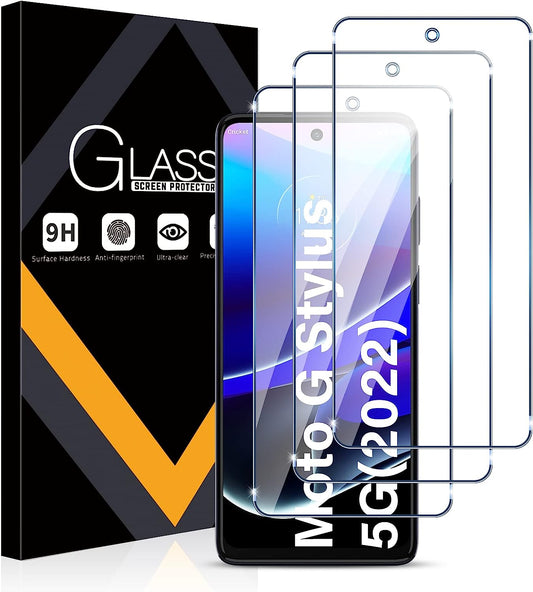 Eouine Screen Protector for Motorola Moto G Stylus 5G (2022),3 Pack 9H Tempered Glass,Easy to Install,Bubble-Free,Fingerprint Reader and Case Friendly  Eouine   