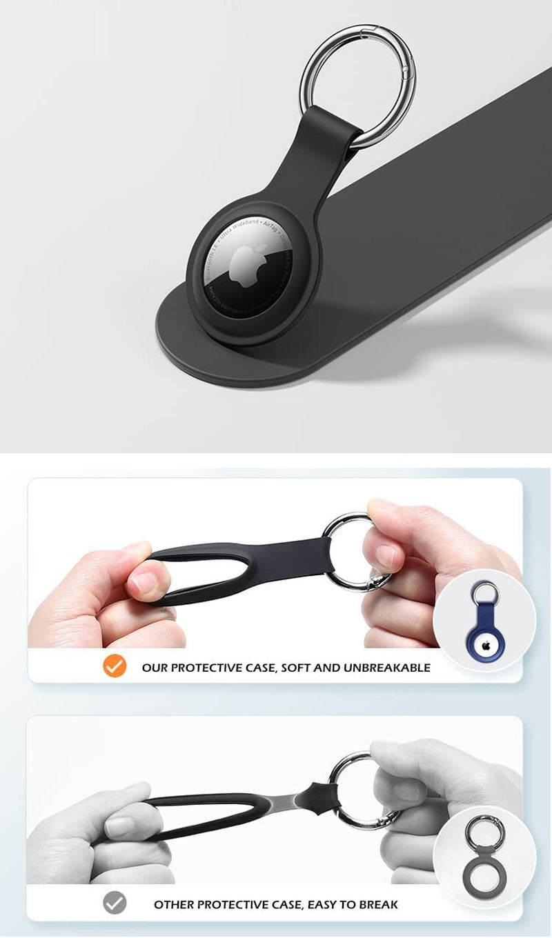 ALOGOLD 6 Pack Airtag Dog Collar Holder, Protective Cover Silicone for Dog Cat Pet Collar, Anti-Lost Air Tag Case Holder Cover(Black, Red)  ALOGOLD   