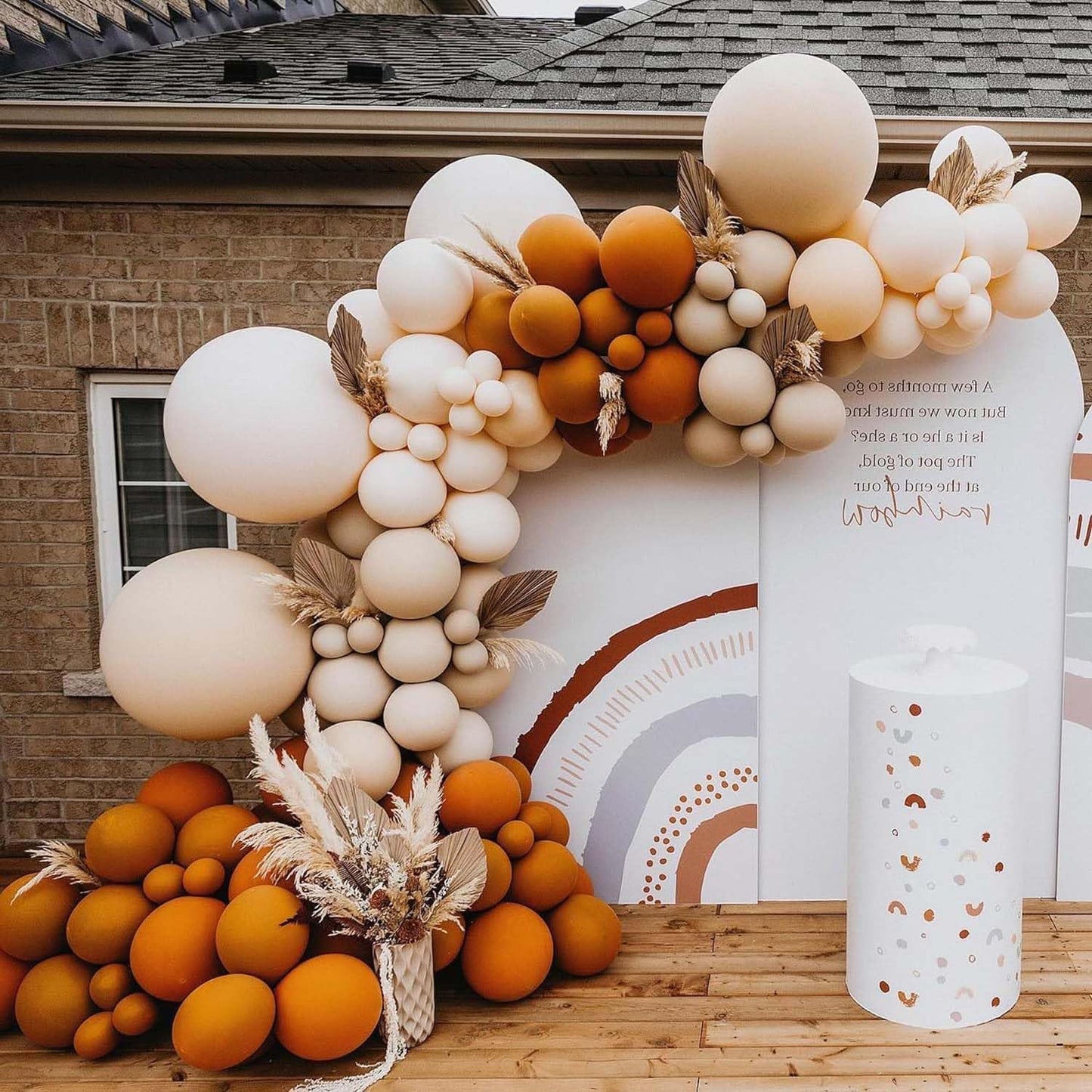 Boho Balloon Garland Arch Kit 147Pcs Blush Pastel Pink Balloon Garland Double Stuffed Dusty Rose Balloon Garland Chrome Rose Gold Balloons for Birthday Baby Shower Bridal Wedding Party Decorations  Lattua 134Pcs  