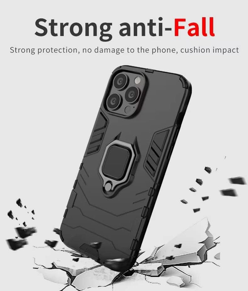 HORTENSE TPU Silicone Phone Case for Xiaomi 12 Pro Ring Stand Armor 360 Cover Protection Drop Resistant Scratch Phone Case Black  HORTENSE   