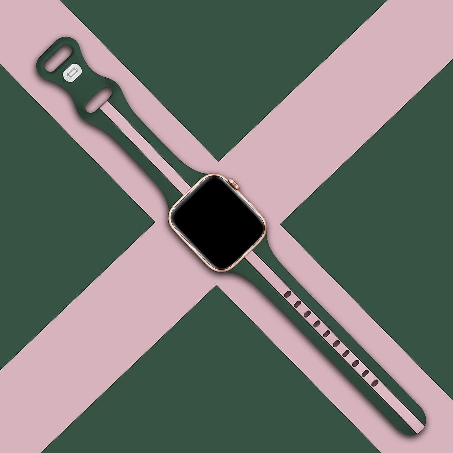 Iwabcertoo Designer Sport Bands Compatible with Apple Watch Band 38Mm 40Mm 41Mm 42Mm 44Mm 45Mm Women, Slim Soft Silicone Strap Replacement Wristbands Compatible for Iwatch Series 8/7/6/5/4/3/2/1/SE  iWabcertoo   