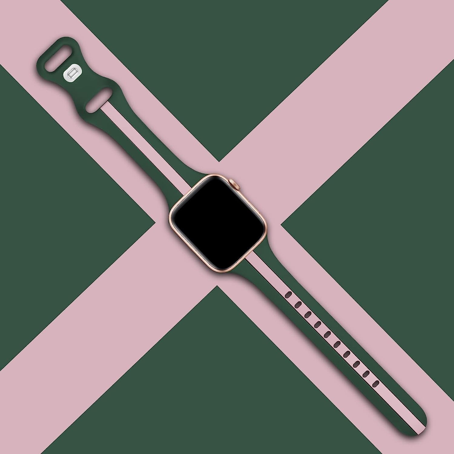 Iwabcertoo Designer Sport Bands Compatible with Apple Watch Band 38Mm 40Mm 41Mm 42Mm 44Mm 45Mm Women, Slim Soft Silicone Strap Replacement Wristbands Compatible for Iwatch Series 8/7/6/5/4/3/2/1/SE  iWabcertoo   