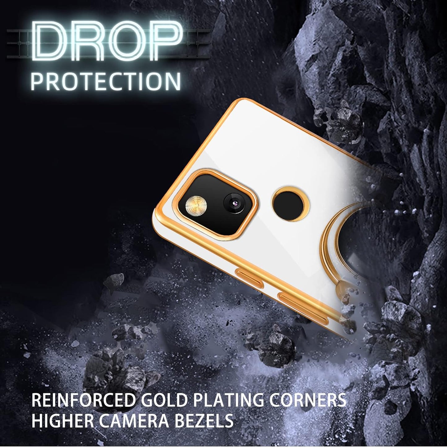 Buleens for Google Pixel 4A Case with Astronaut Stand, Women Girls Pixel 4A Cases, Girly Cute 6D Outer Space Heart Pattern Phone Cover for Google Pixel 4A(Not Fit 5G) 5.8 Inch (White)  Buleens   