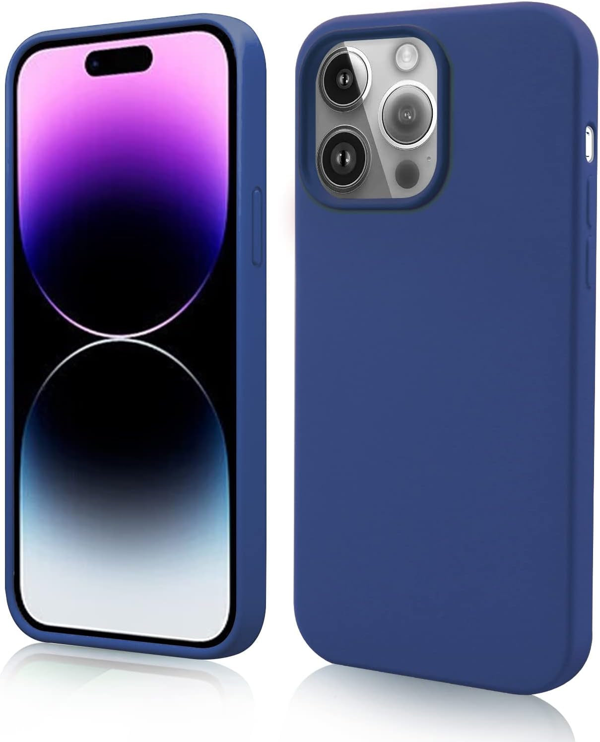 YOZEB Silicone Case Designed for Iphone 14 Pro Max, Shockproof Anti-Scratch and Anti-Fingerprint 4-Layer Full Body Protective Cover Slim Phone Case Compatible with Iphone 14 Pro Max 6.7 Inches (Blue)  YOZEB   