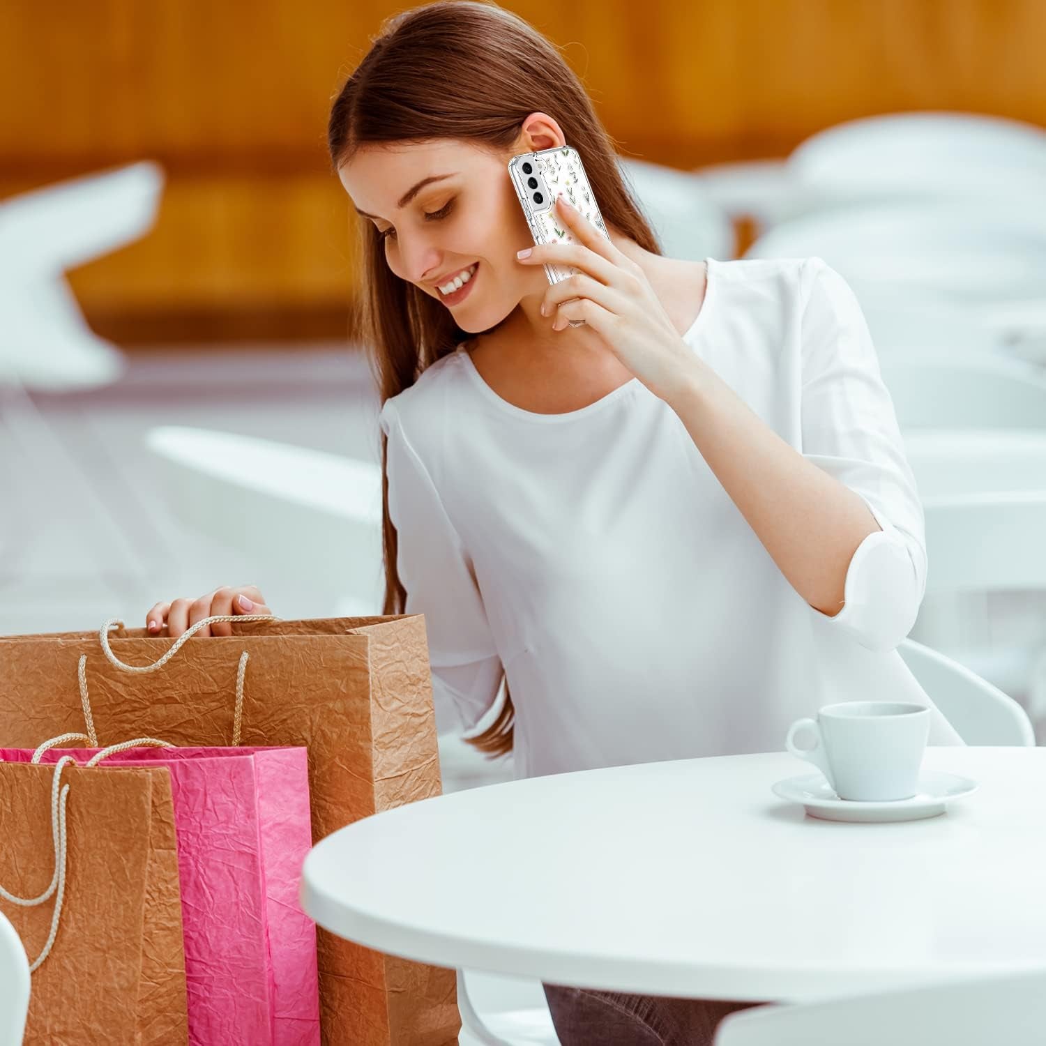 ICEDIO for Samsung Galaxy S22 Case,Slim Fit Crystal Clear Cover with Fashionable Designs for Girls Women,Durable Rugged Protective Phone Case for Samsung Galaxy S22 6.1" Cute Flower Garden  ICEDIO   