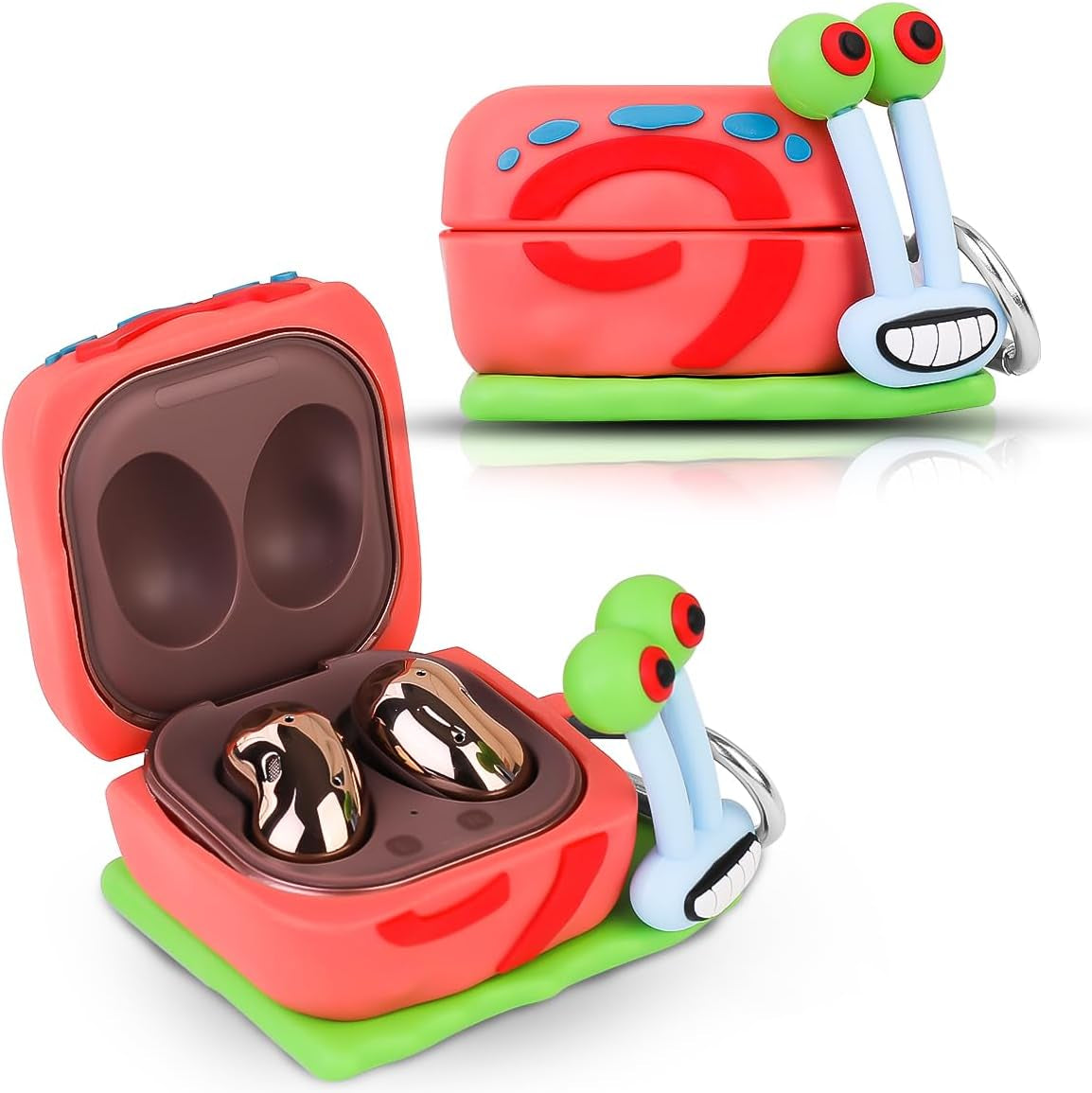 Suublg Silicone Earbuds Case Protective Cover with Keychain for Samsung Galaxy Buds2 Pro Earbuds(2022) /Galaxy Buds 2 (2021) /Galaxy Buds Pro (2021) /Galaxy Buds Live Earphones(2020)  Suublg Snail  