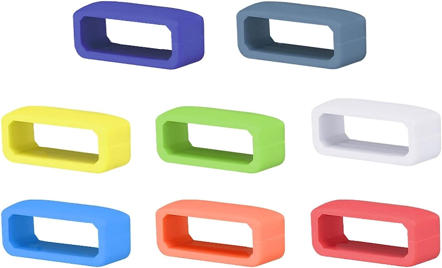Fastener Rings Compatible for Fitbit Charge 2/Charge 3/Charge 4/Charge 5/Garmin Vivoactive 3/Gear S3 Bands Keepers, 22Mm Silicone Rubber Replacement Watch Band Loops Retainer Holder, Colorful-8 Pack  SKYLET 18mm: Colorful Rings (8 Pack-without little nubs)  