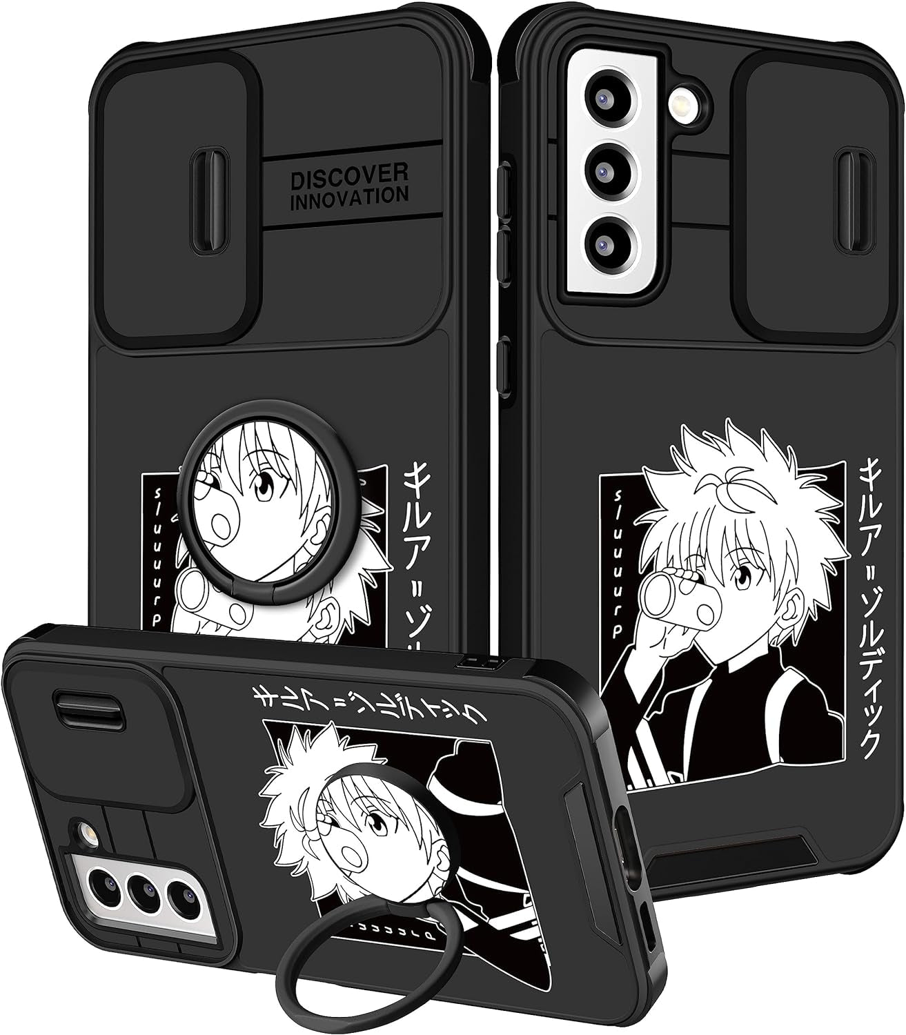 Oqpa for Samsung Galaxy S22 plus Phone Case Cute Cartoon Galaxy S22 plus Case with Camera Cover+Ring Holder for Women Girly Girls Boys Kids Kawaii Funny Case for Samsung S22 Plus, Minn Micki  meitong2020 Drink Boy  