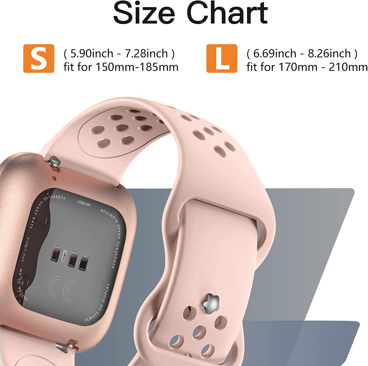 Witzon 4 Pack Compatible with Fitbit Versa / Versa Lite / Versa 2 Band, Breathable Replacement Wristbands Soft Silicone Sport Bands for Versa 2 Smart Watch for Women Men, Small, Black/White/Gray/Pink  Witzon   