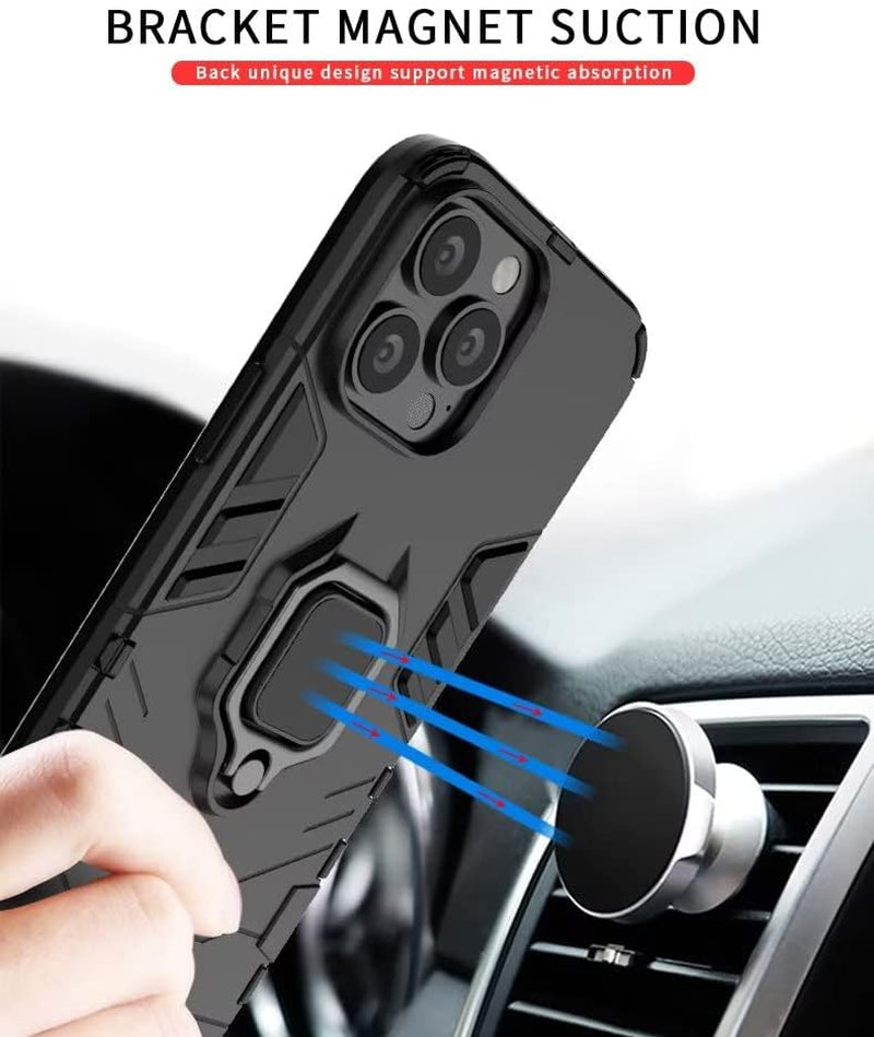 HORTENSE TPU Silicone Phone Case for Xiaomi 12 Pro Ring Stand Armor 360 Cover Protection Drop Resistant Scratch Phone Case Black  HORTENSE   