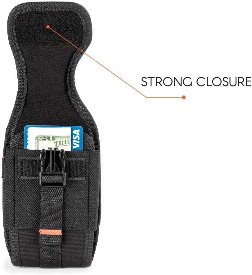 Agoz Carrying Case for LG V30, V30+, V30S Thinq, V35 Thinq, Heavy Duty Rugged Canvas Vertical Holster Pouch Cover with Metal Clip, Belt Loops, Card Slot & Front Buckle Clip  AGOZ   