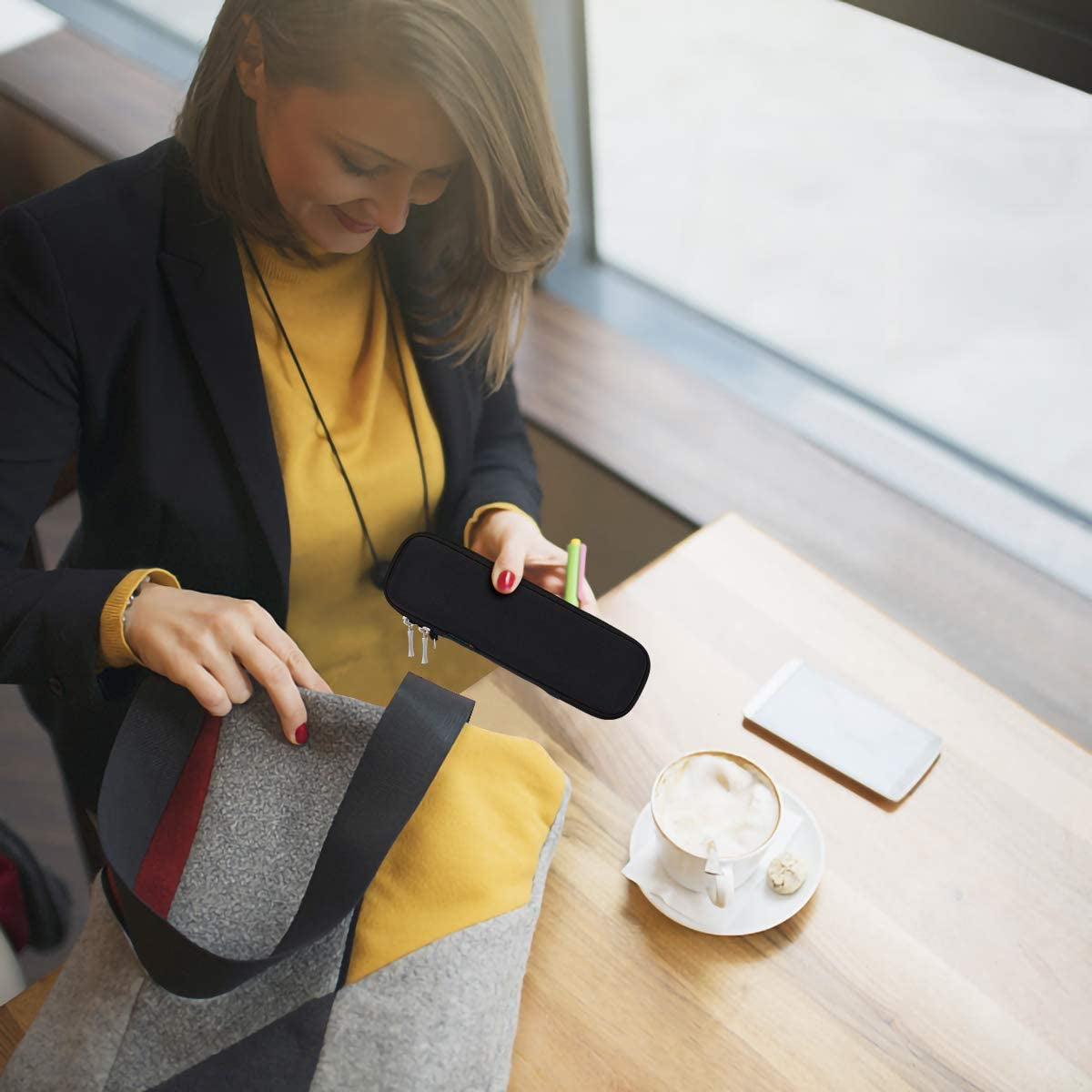 Idream365 Apple Pencil Case Holder,Slim EVA Carrying Case/Bag/Pouch/Holder for Apple Pencils,Executive Fountain Pen,Ballpoint Pen,Stylus Touch Pen-Black  iDream365   