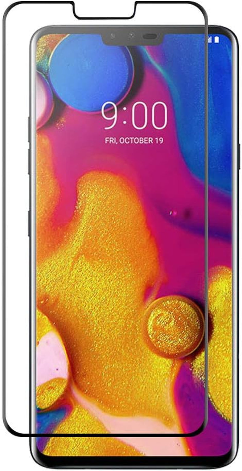 CENTAURUS Screen Protector for L-G V40 Thinq, (3 Pack) Bubble Free Case Friendly Anti-Scratch H9 Hardness Full Coverage Silk Print Black Tempered Protective Film Compatible with L-G V40 Thinq 6.4 Inch  CE CENTAURUS ELECTRONICS   