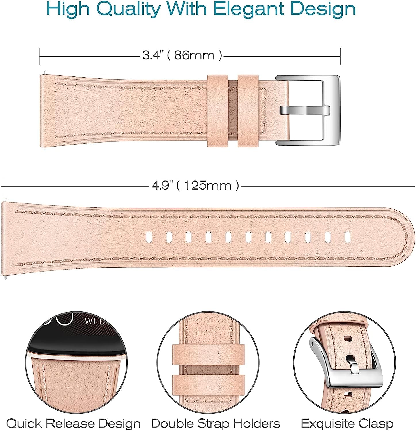 KENOBEE Leather Band Compatible with Versa 2 / Versa Lite/Versa/Versa Special Edition Fitness Smart Watch, Genuine Leather Band Replacement Strap Wristband for Women Men  KENOBEE   