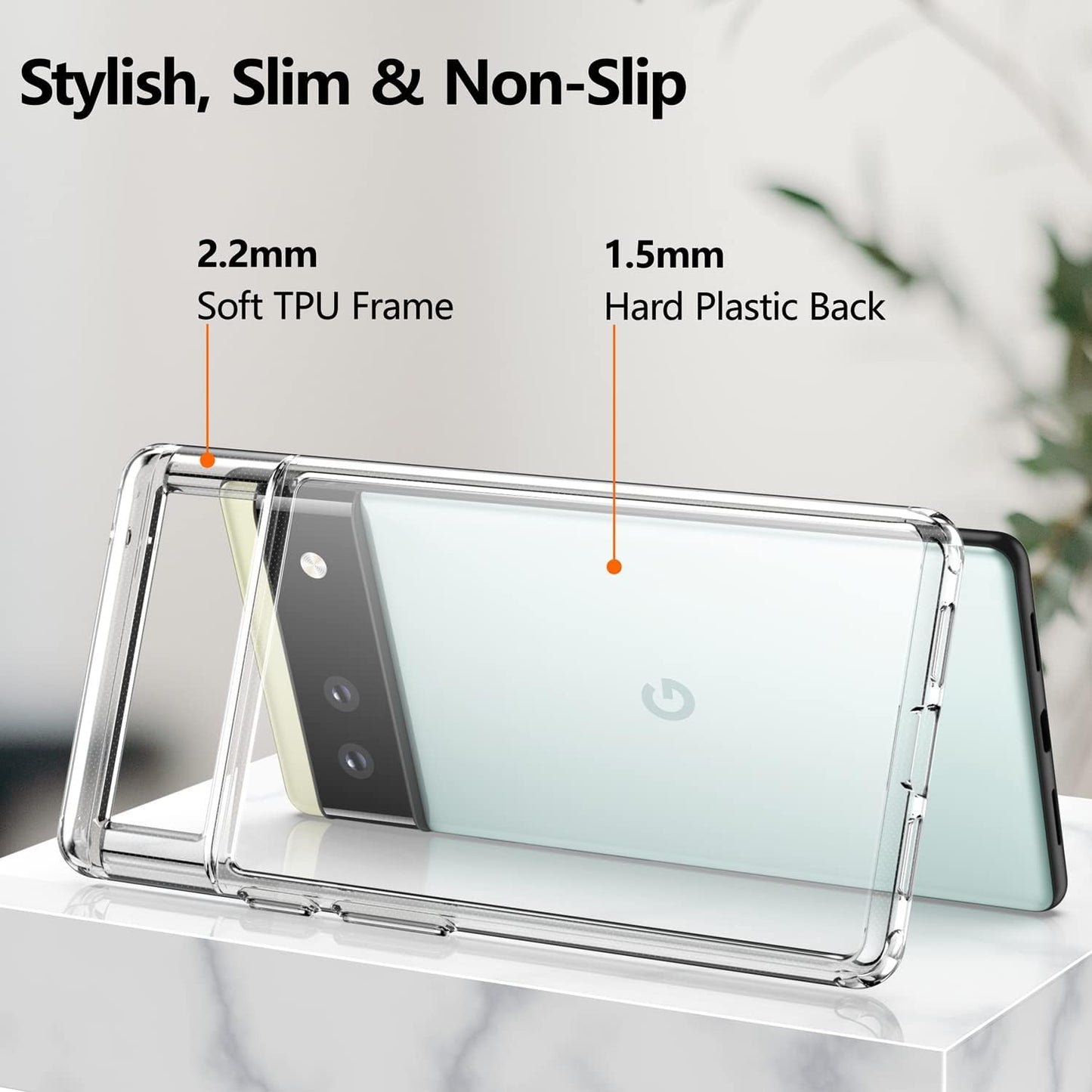 Rayboen Case for Google Pixel 6 5G, Crystal Clear [Anti-Yellowing] No-Slip Shockproof Phone Case, Hybrid Transparent Bumper Protective Cover for Pixel 6  Rayboen   