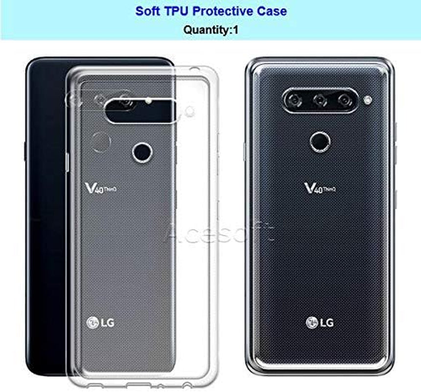 Ultra-Thin Dustproof Flexible TPU Full Edge Protective Case Cover for U.S. Cellular LG V40 Thinq V405UA0 Cellphone - Transparent  SodaPop   
