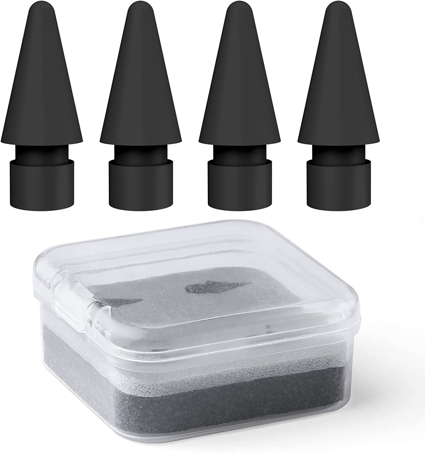 Alikiai 4 Pack Tips for Apple Pencil,Stylus Tips,Pencil Tips for Ipad,Replacement Pen Nibs Compatible with Ipad Air Mini Pro Apple Pencil 1St & 2Nd Generation  Alikiai Black  