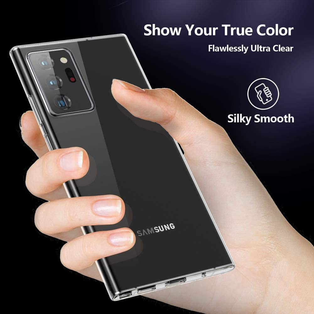 KEEPCA Galaxy Note 20 Ultra 5G Clear Case, Slim Thin TPU Soft Silicone Flexible Skin Gel Shockproof Anti-Scratch Protective Cases Cover for Samsung Note 20 Ultra 5G 6.9 Inch,Crystal Clear  KEEPCA   