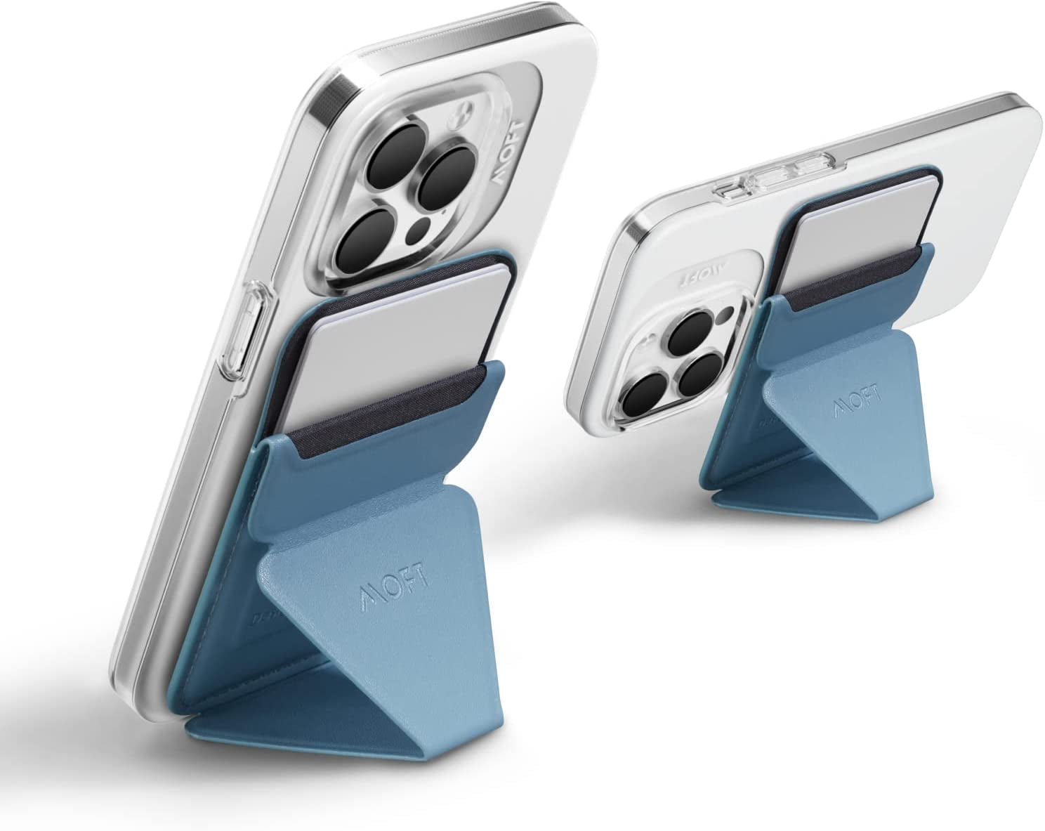 MOFT Magsafe Wallet Stand for Iphone 14/13/12 Series Magsafe Compatible Phone Stand with 3 Viewing Angles (Night Black)  MOFT Windy Blue  