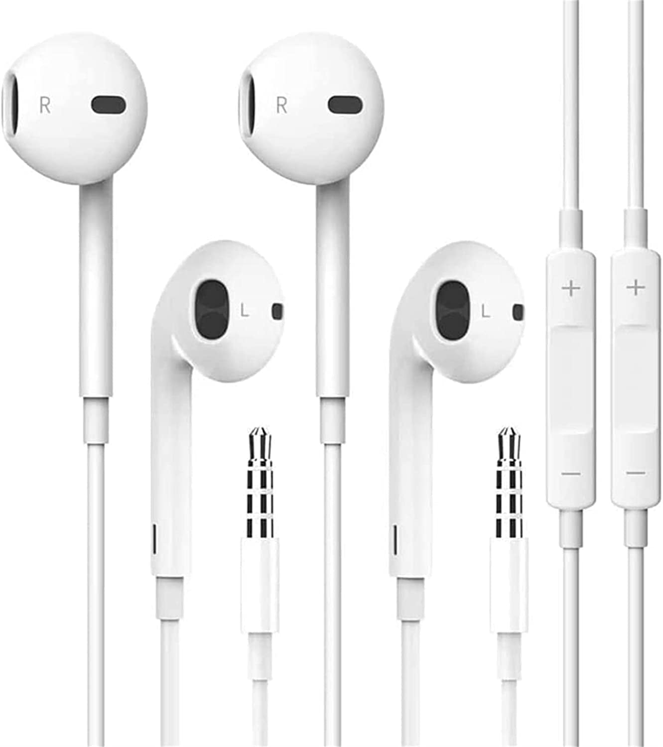 2 Pack-Apple Earbuds [Apple Mfi Certified] Earphones Wired with Microphone for 3.5Mm Iphone Headphones (Built-In Microphone & Volume Control) Compatible with Iphone/Ipad/Ipod/Pc/Mp3/4  EYIW   