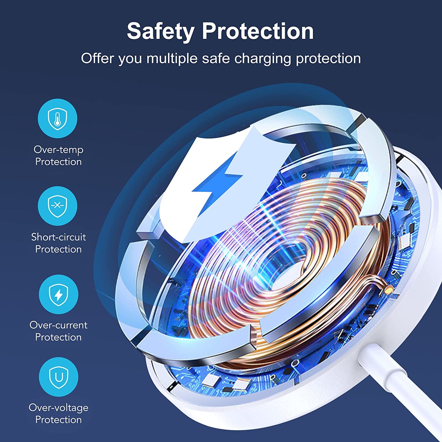 Magnetic Wireless Charger, 15W Magnetic Charging Pad with 20W USB C PD Adapter, Mag-Safe Charger Compatible with Iphone 14/Pro/Max/Plus/13/12 Series, Airpods 3/Pro 2/Pro  CUCICU   