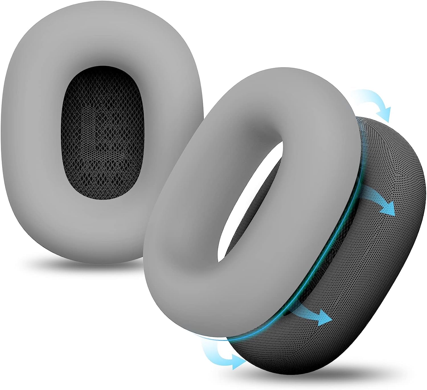 Linsaner Case Compatible for Airpods Max Earpads, Earcup Cover Protector, Silicone Earphone Protective Earpad Cover Accessories for Airpod Max Headphones Ear Pads, White  Linsaner Grey  