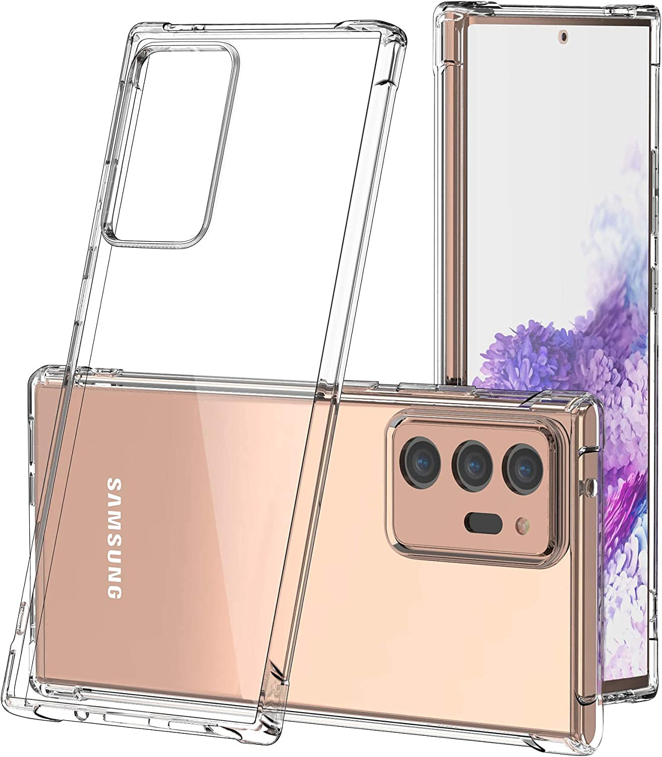 KIOMY Crystal Clear Case for Samsung Galaxy Note 20 Ultra 5G Hybrid Design Hard PC Back Cover with Flexible TPU Raised Frame Shockproof Bumper Corners Protective Slim Fit anti Yellow Transparent Shell  KIOMY   