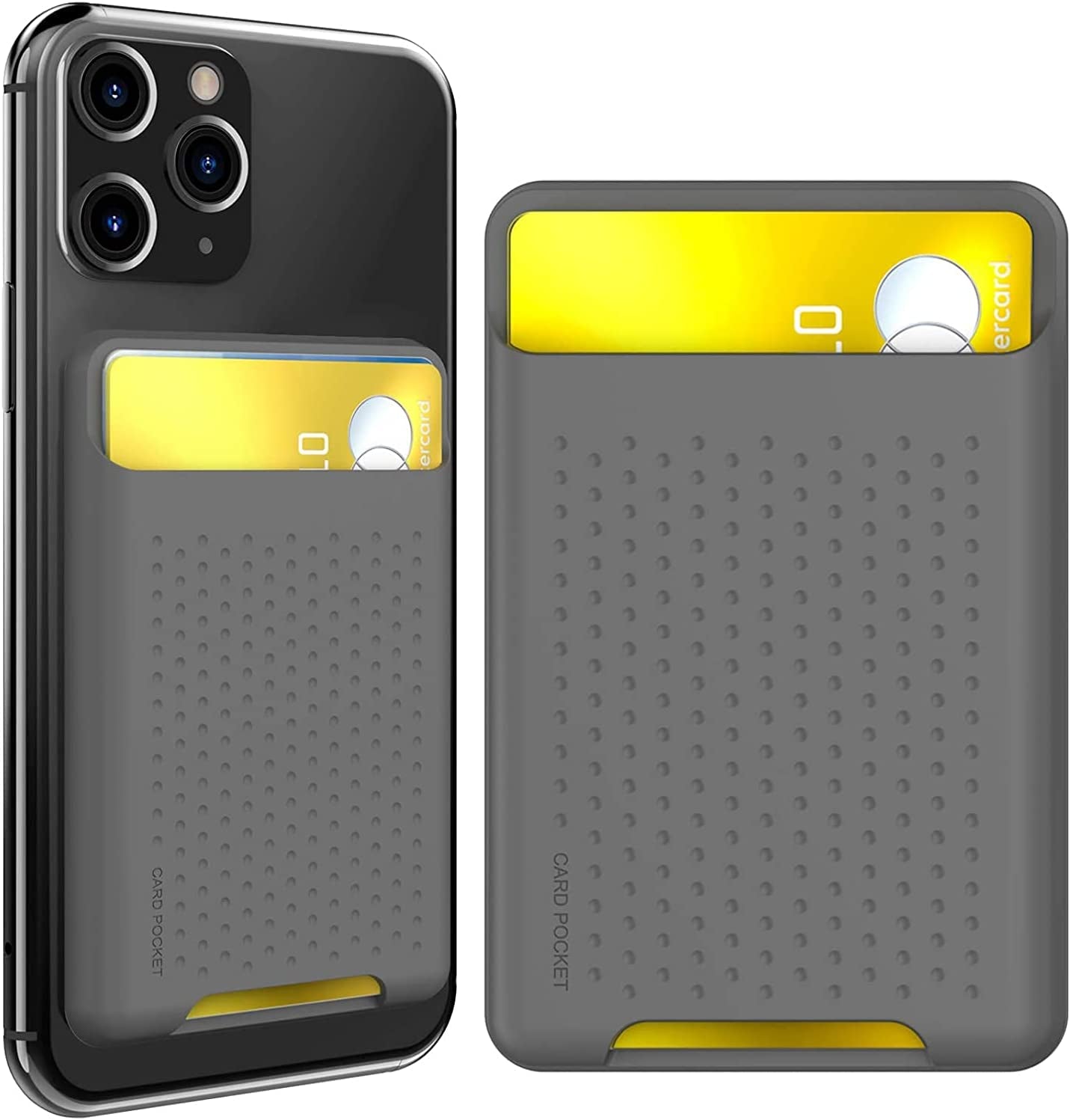 AHASTYLE Card Holder for Back of Phone for Magsafe Strong Magnetic【Rfid Shielding】 Silicone Wallet Compatible with Iphone 14/13/12/Pro/Pro Max/Mini (Pink)  AHASTYLE A- Deep Grey  