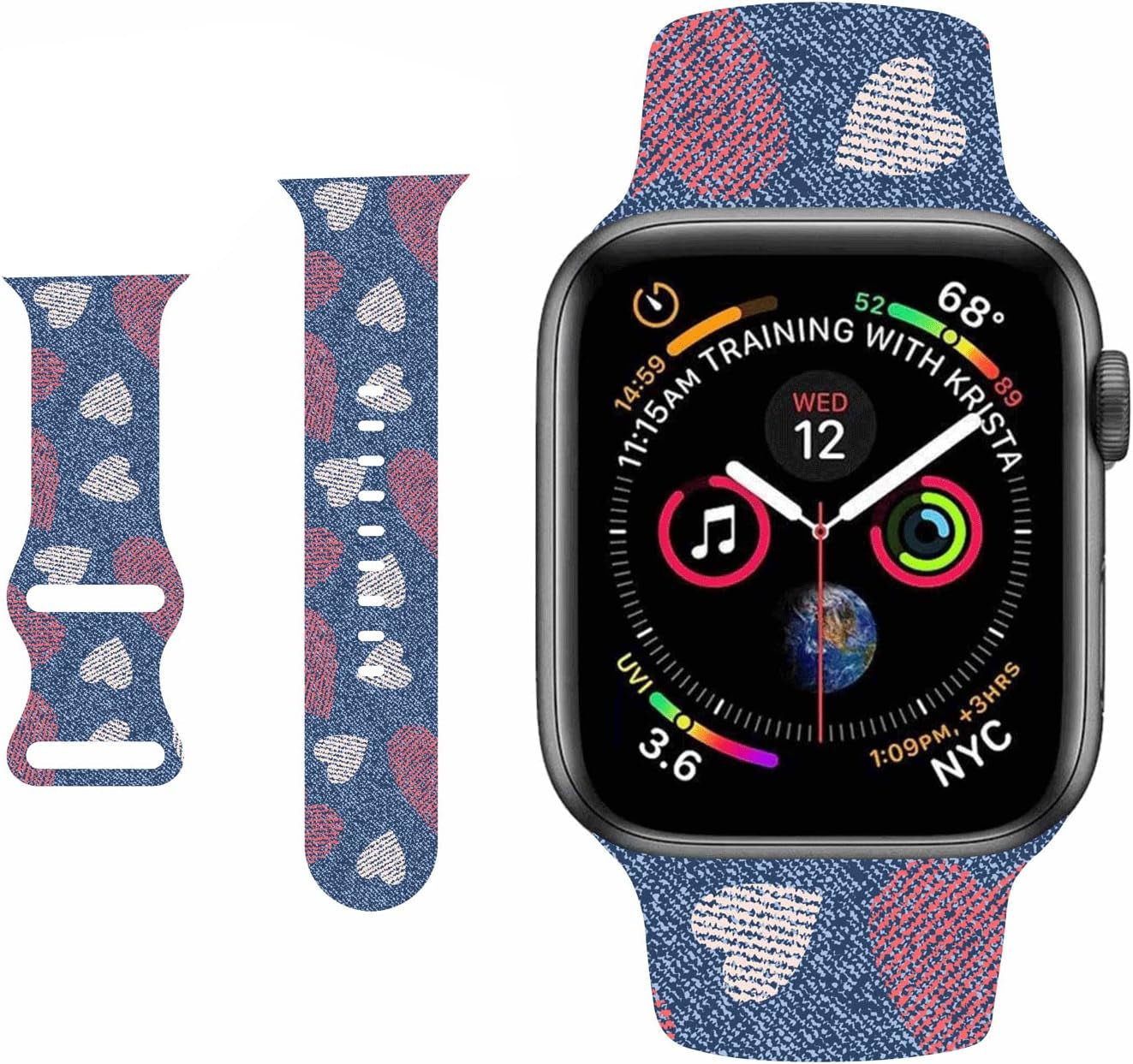 HYHMXB Sweet Lover Valentine'S Day Watch Bands Compatible with Apple Watch 38Mm 40 Mm 41Mm, Fresh Breathable Soft Silicone Wristband Strap for Girls Women Iwatch SE & Series 7/6/5/4/3/2/1 (Color 7)  HYHMXB Color 11 38/40/41mm 