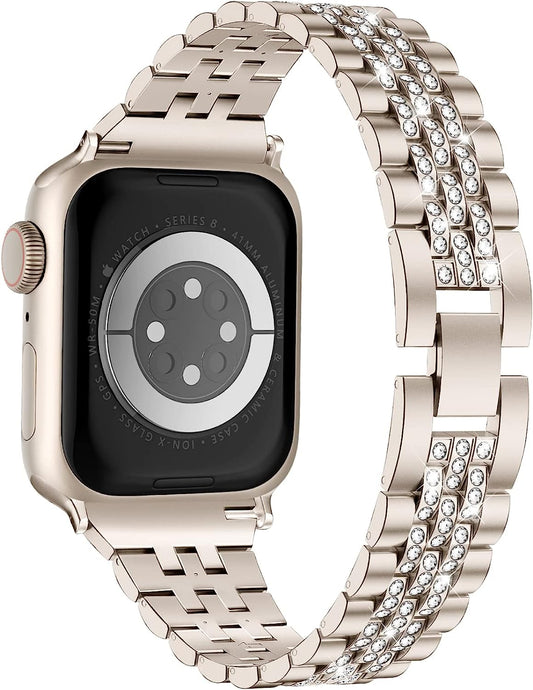 Missair Compatible with Apple Watch Band 38Mm 40Mm 41Mm 42Mm 44Mm 45Mm Series 8 7 6 5 4 3 2 1 SE, Women Diamond Bling Bracelet Jewelry Metal Replacement Wristband Strap for Iwatch  Missair   