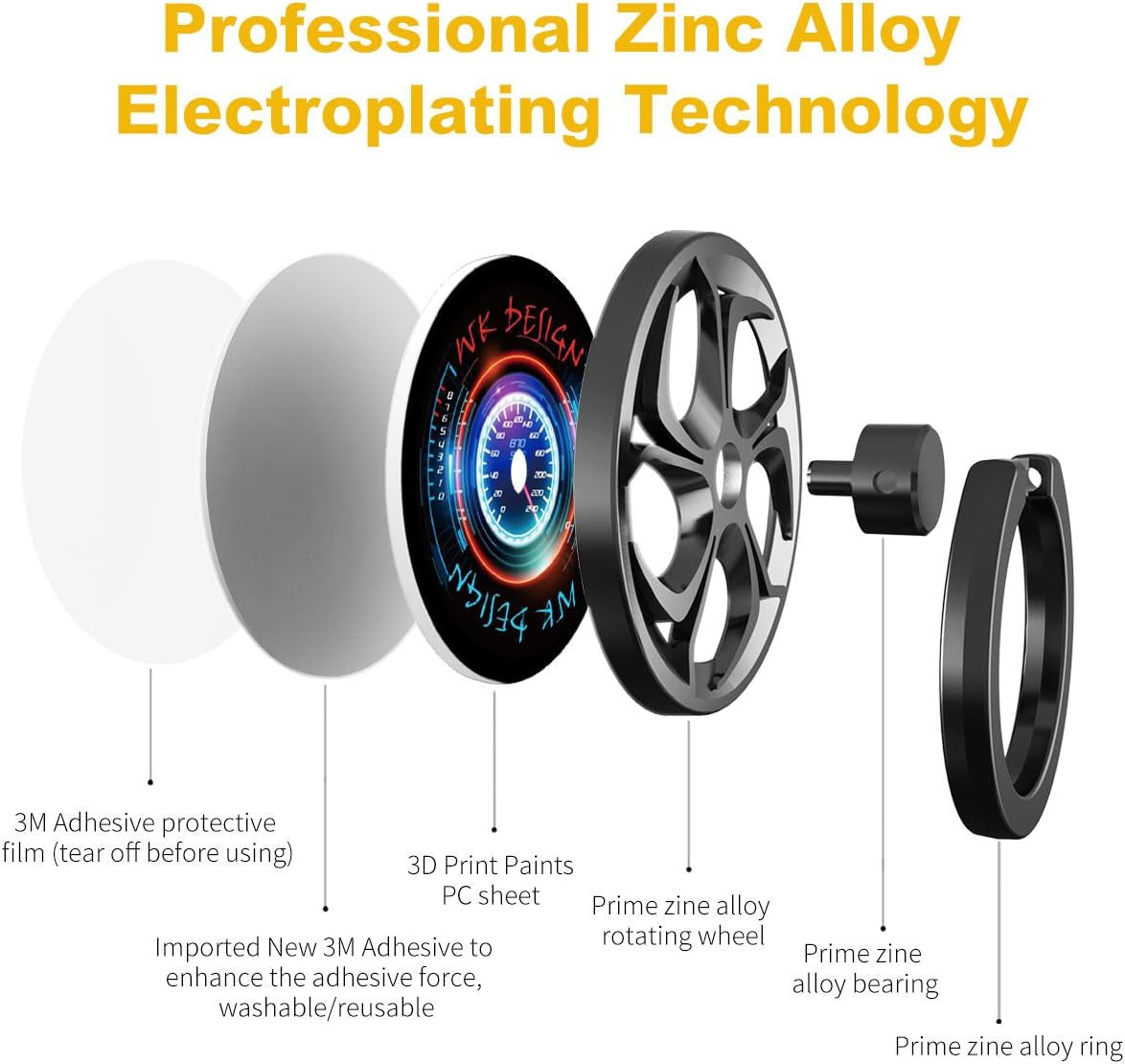 Anti-Anxiety Finger Ring Stand, Ebulous 360° Rotation Spinner Mobile Cell Phone Ring Stand Holder with Grip Kickstand Universal [Washable/Reusable] for Iphone/Ipad/Samsung Note/Tablets Etc (Red)…  CC-Show   