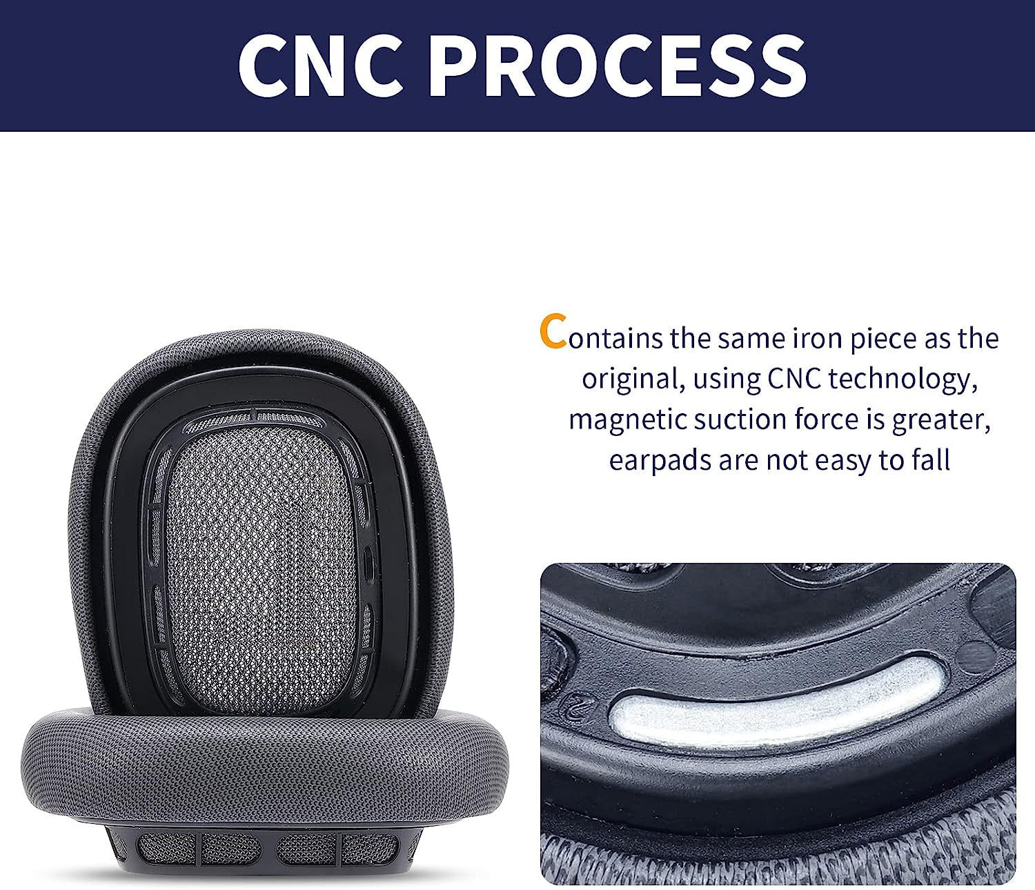 Damex Replacement Earpads for Apple Airpods Max Headphone, Protein Leather Ear Cushion (Gray)  amdjhiu n   