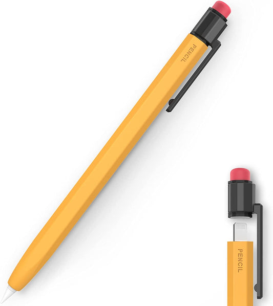 TRONWIN Ipencil Case for Apple Pencil 1St Generation Sleeve Silicone Protective Cover Perfect Grip Skin Classic Design with Sturdy Clip Compatible with Apple Pencil 1St Generation (Yellow)  TRONWIN   
