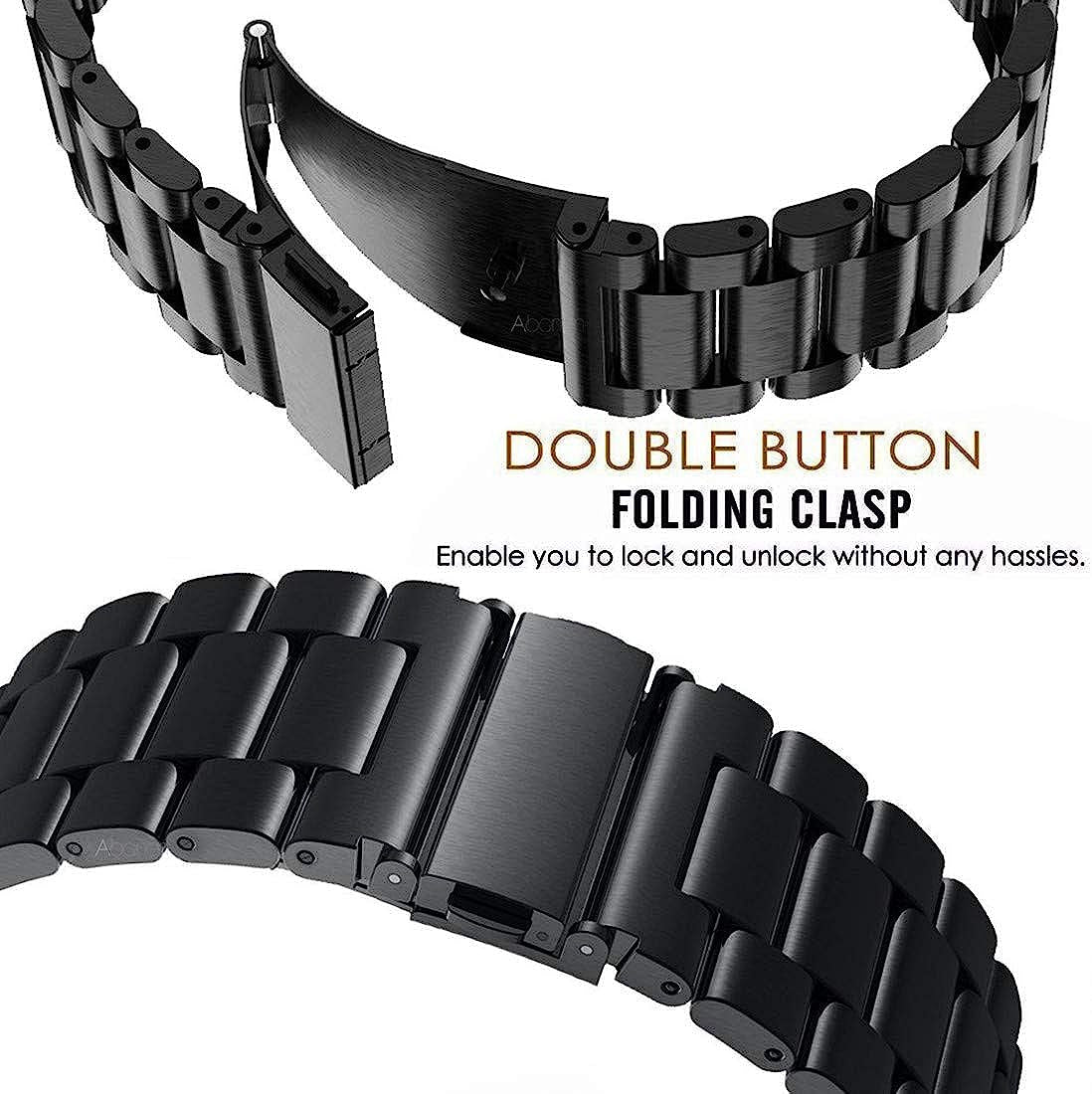 Abanen for Fenix 7X / Fenix 6X / Fenix 5X Watch Band,Quick Fit 26Mm Stainless Steel Metal Replacement Wristband Strap for Garmin Fenix 5X Plus,Fenix 3/3 Hr,Tactix Bravo/Charlie,Black  Abanen   