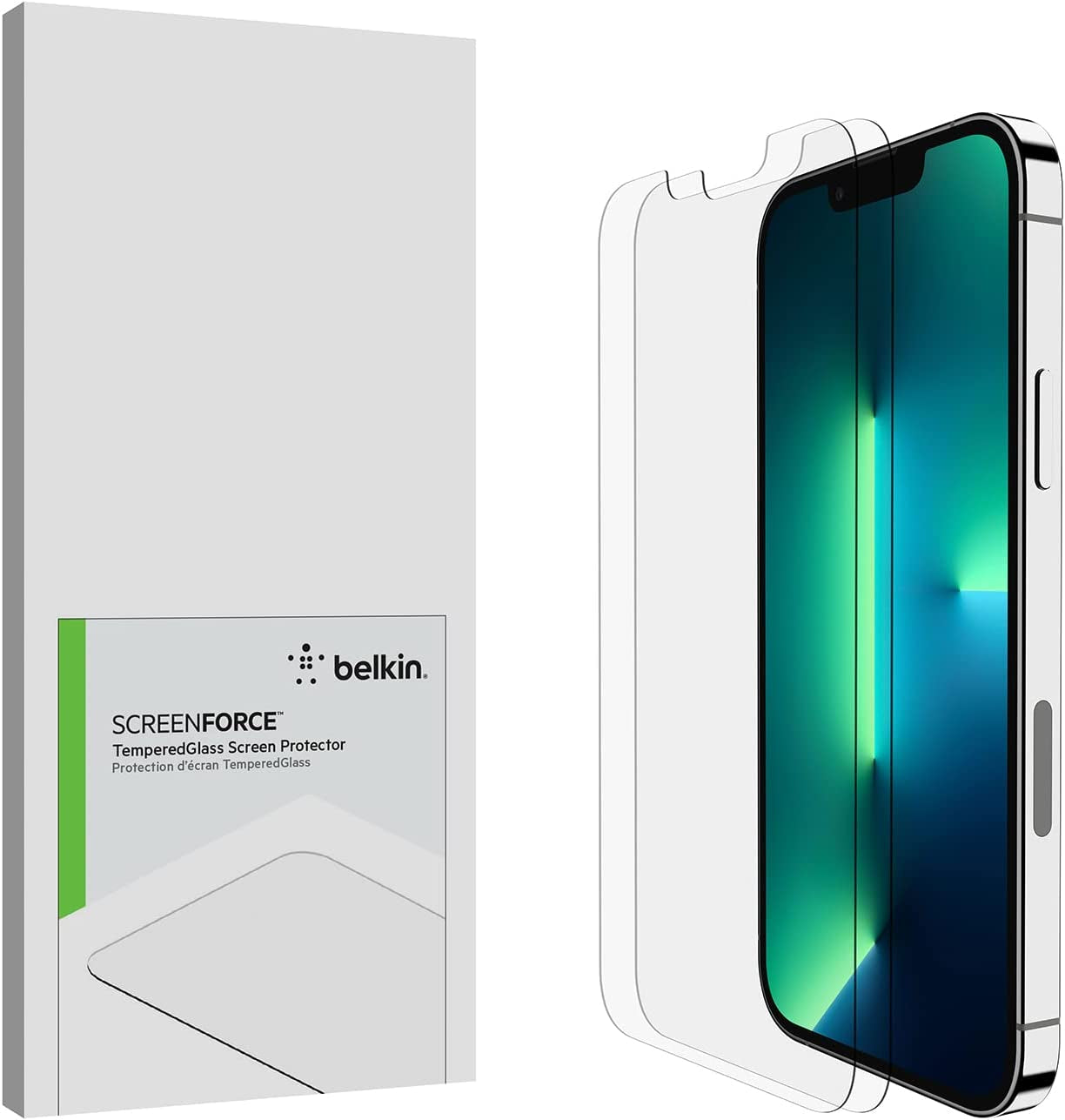 Belkin Tempered Glass Privacy Screen Protector 2-Pack for Iphone 14, Iphone 13, Iphone 13 Pro - Installation Guide Tray Included for Easy Application - Crystal Clear Glass Screen Protector  Belkin   