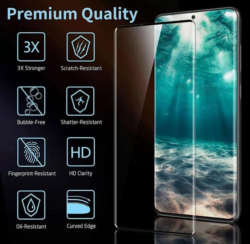 Arshek [2+2 Pack] Galaxy S21 Ultra Screen Protector, 9H Tempered Glass, Ultrasonic Fingerprint Support, 3D Curved,Hd Clear Scratch Resistant for Samsung Galaxy S21 Ultra 5G Glass Screen Protector  Arshek   