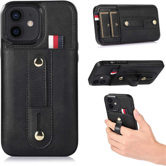 ZCDAYE Wallet Case for Iphone 13 with Card Holder, Non-Slip Finger Holder Adjustable Leather Loop Strap Anti-Scratch Protective Phone Cover for Iphone 13 (6.1 Inches), Black  ZCDAYE   