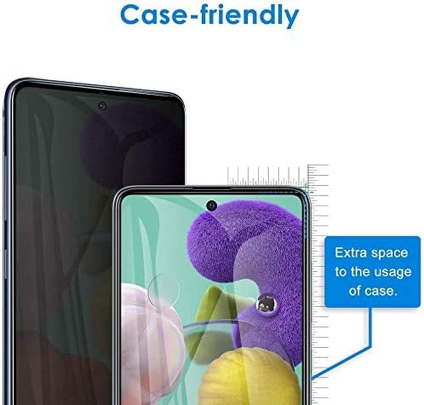 [2 Pack] for Samsung Galaxy S20 FE / A51 / A52 Privacy Screen Protector, Amzsuker Anti-Spy 9H Hardness Tempered Glass Screen Protector for Galaxy A51 A52 (4G/5G) S20 FE 6.5”, Anti-Scratch, Bubble Free, Case Friendly (Black)  SUKER   